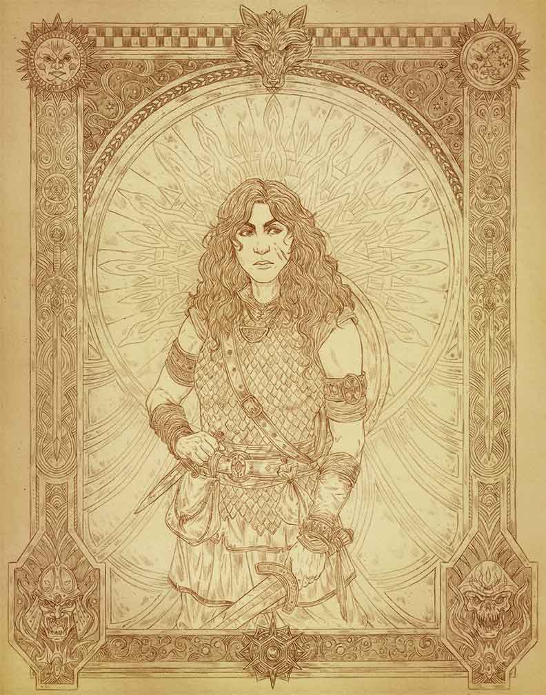 Kai Series Sepia Portrait - Viveka, Mercenary Soldier