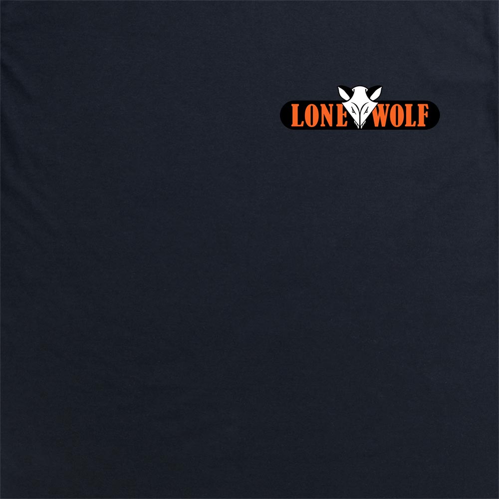 Lone Wolf Retro Logo - Black T Shirt
