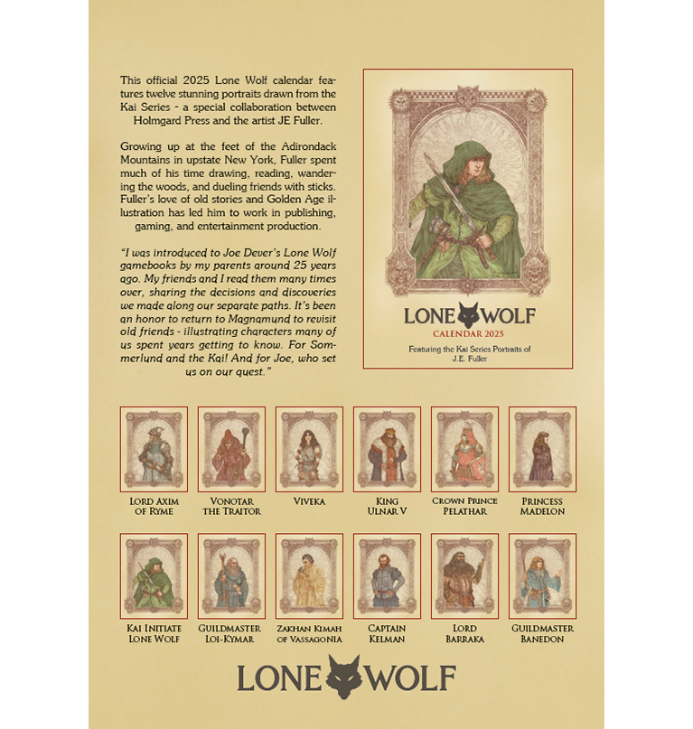 Lone Wolf Calendar 2025 - J.E. Fuller Kai Portraits