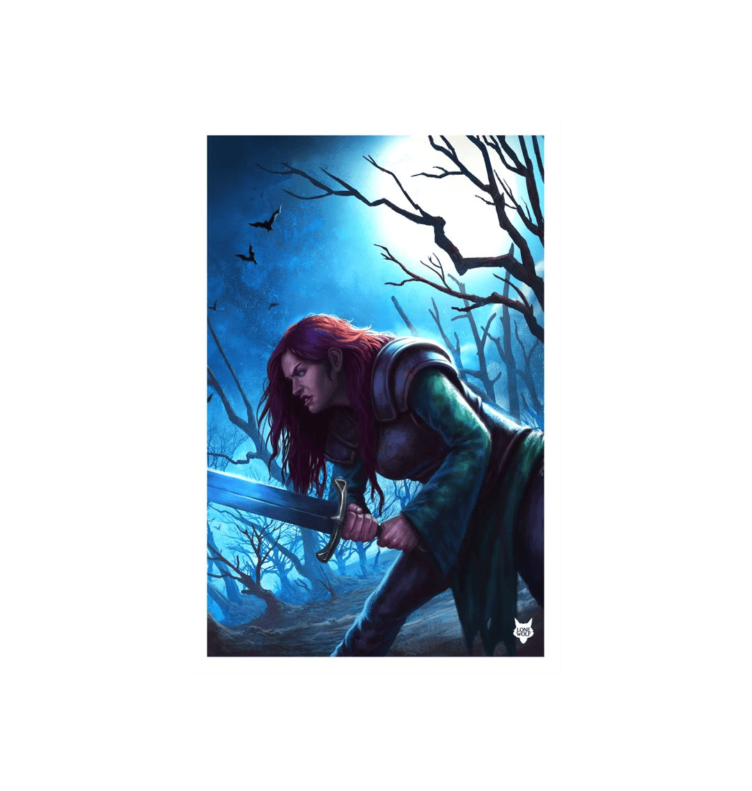 Unframed Lone Wolf: Autumn Snow - The Wildlands Hunt Art Print