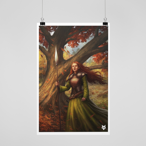 Lone Wolf: Autumn Snow - The Pit of Darkness Art Print