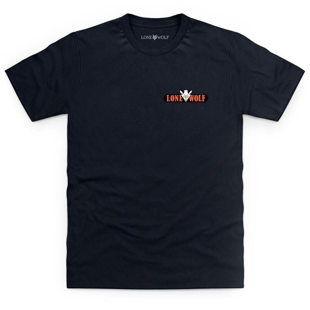 Lone Wolf Retro Logo - Black T Shirt