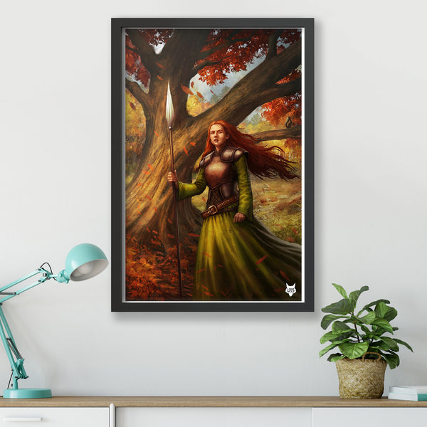 Lone Wolf: Autumn Snow - The Pit of Darkness Framed Art Print